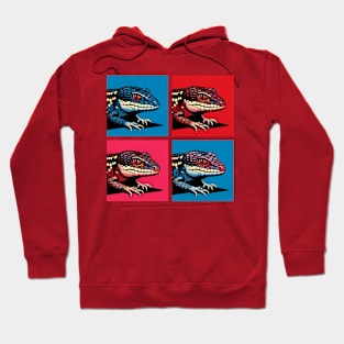 Red-Eyed Crocodile Skink Pop Art - Cool Lizard Hoodie